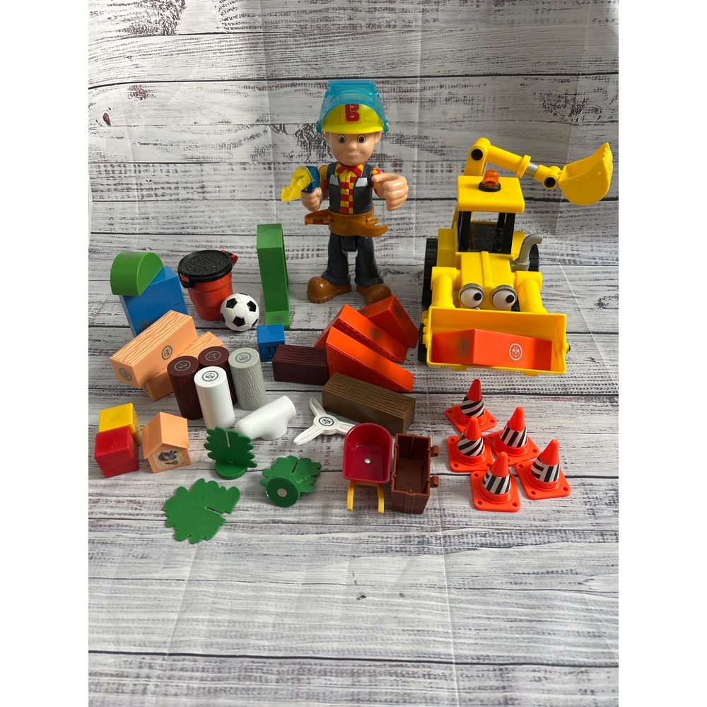 VTG Bob the Builder Magnetic Click Bricks Toys Mattel Talking Bob and Scoop 2001